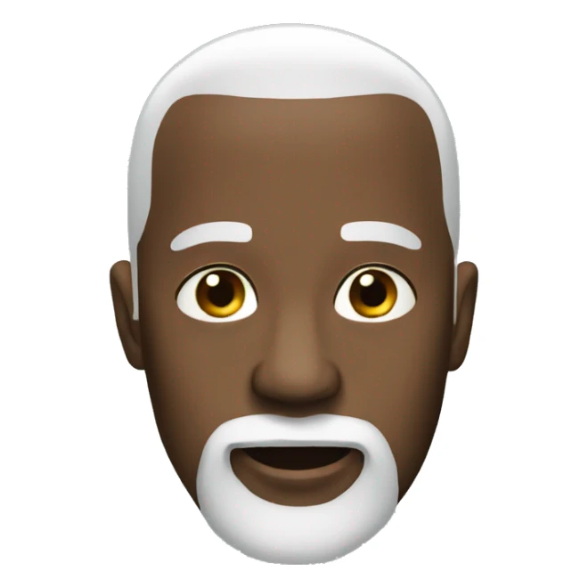 black male bald white beard sticker