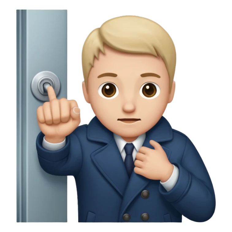 человек зацепился локтем кофты о дверную ручку sticker