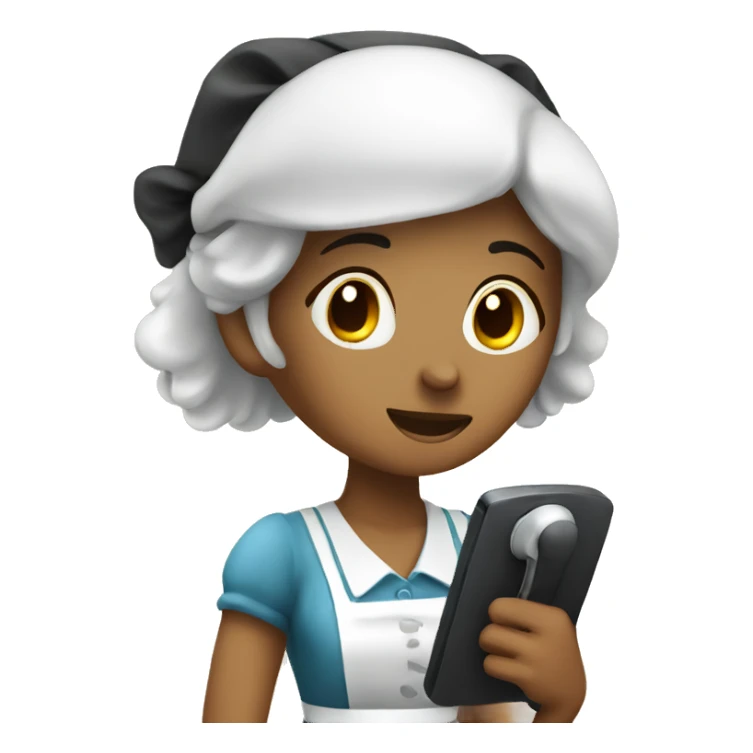 A maid with telephone  sticker