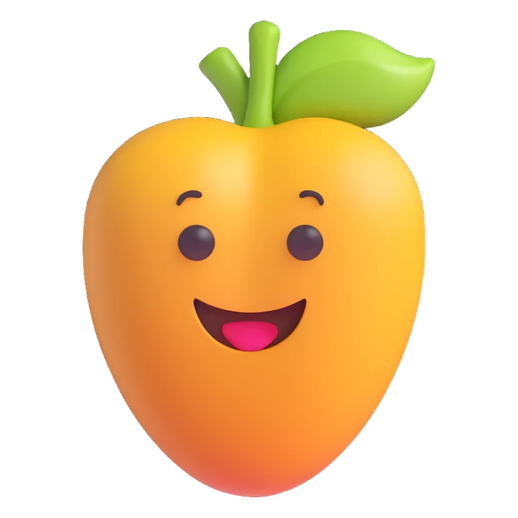 cashew nut, 3D emoji style sticker