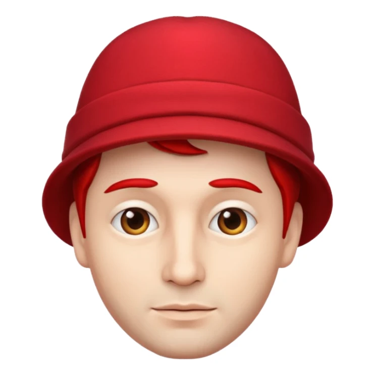 man with a red hat sticker