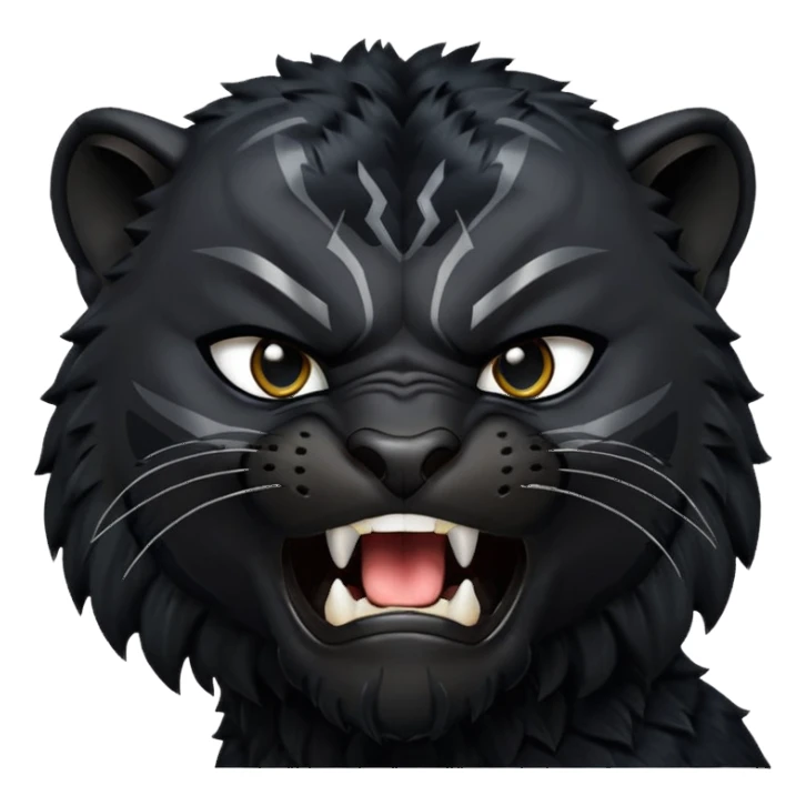 black panther with open mouth fierce expression sticker