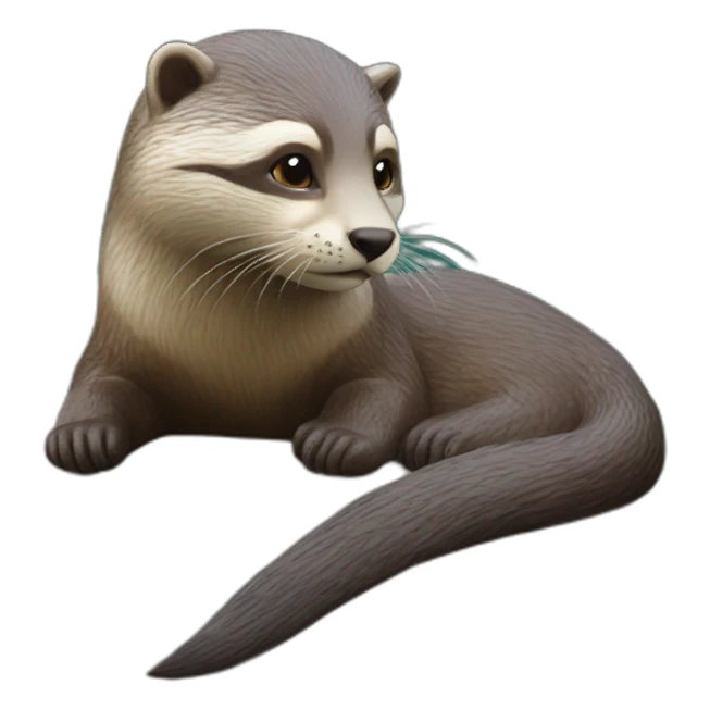 Chat sur une loutre sticker