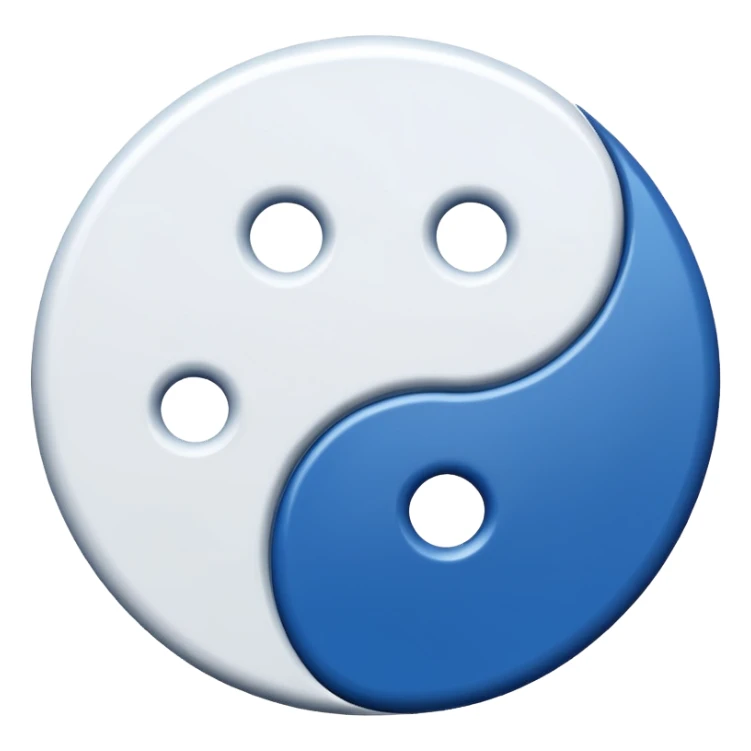 blue ying yang sticker
