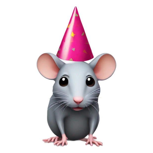 Rat with a party hat sticker