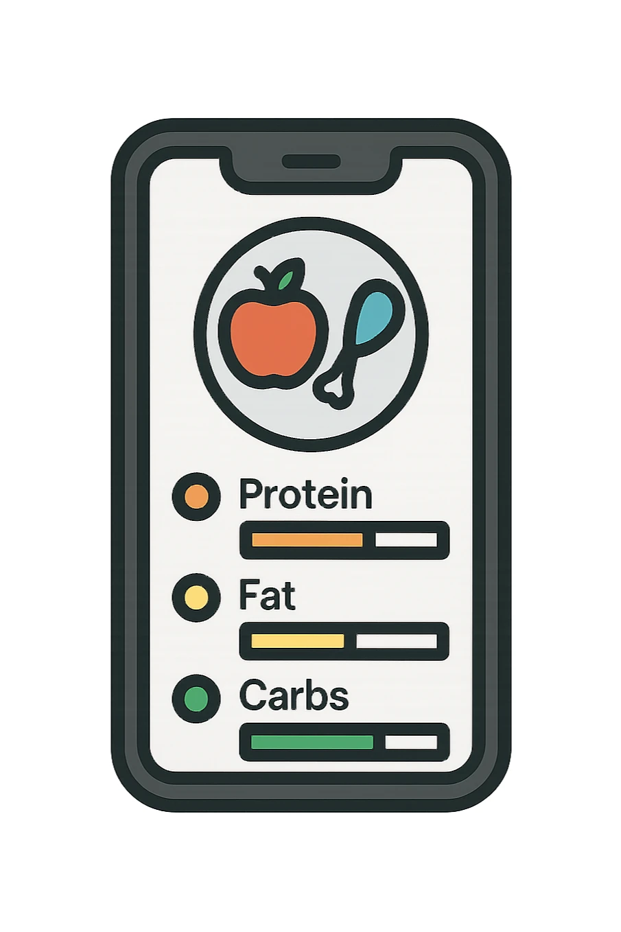 Tracking di macros alimentari su iphone sticker