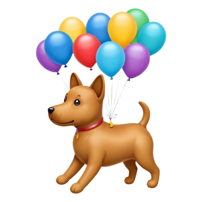 dog shaped flying balloons sticker