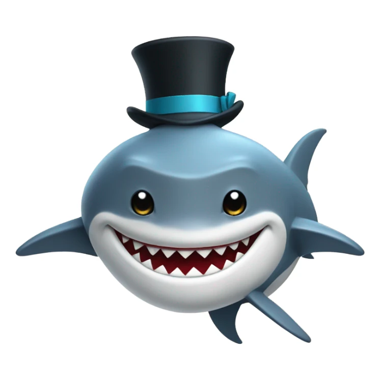Shark with a top hat sticker