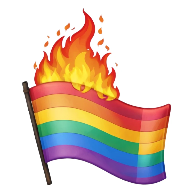 destroyed by fire lgbt flag  sticker