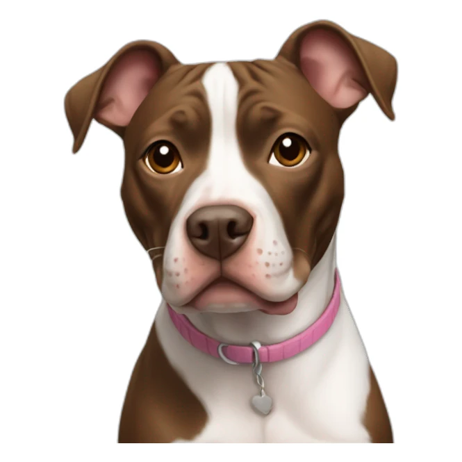 Brown pit bull with white rat terrier sticker