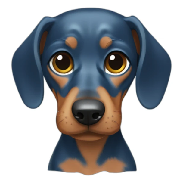 perro dachshund blue cabeza sticker
