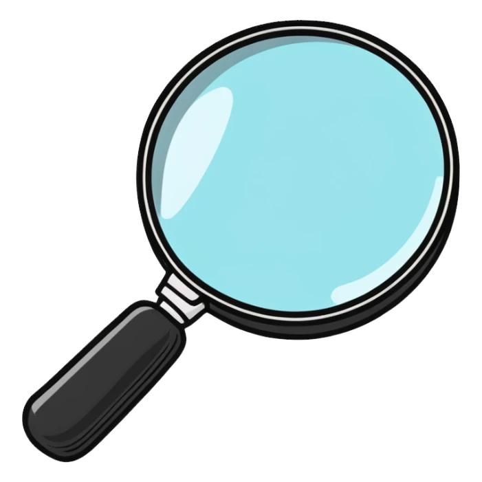 magnifying glass with handle sticker
