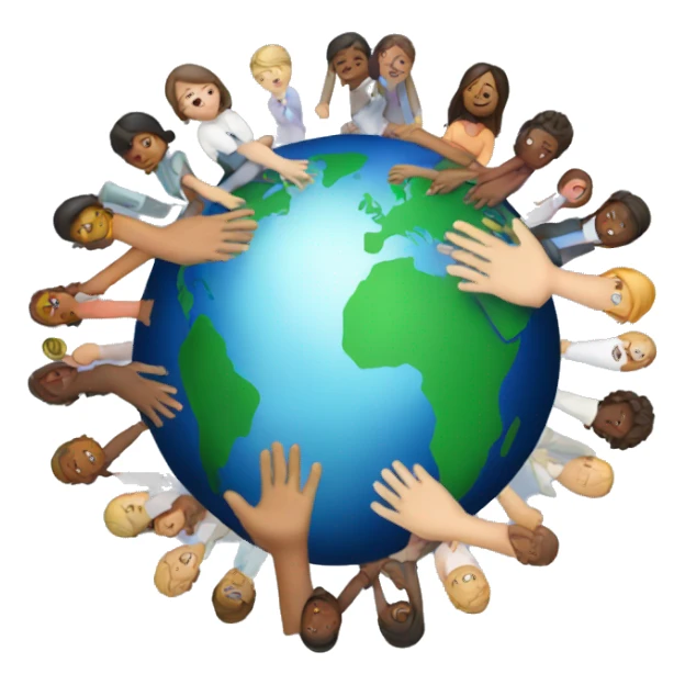 people doing holding hands around earth  sticker