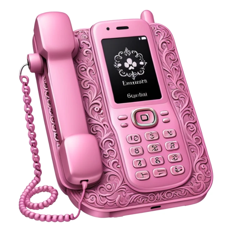pink gothic flip phone sticker