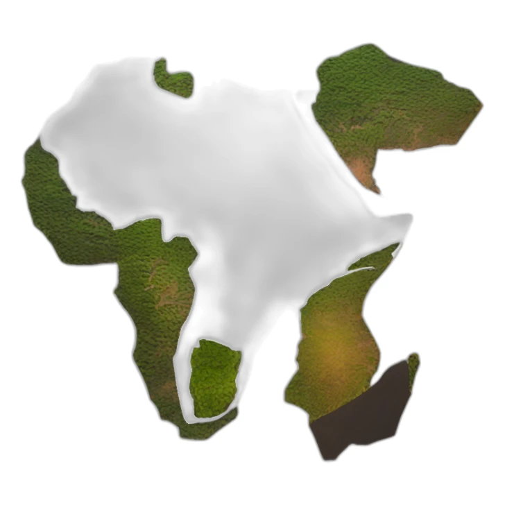 Le continent Africain simplement de couleur noire le continent sticker
