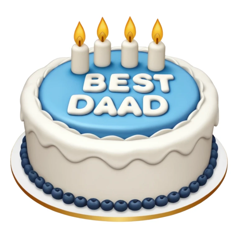 cake with white icing that says best dad sticker