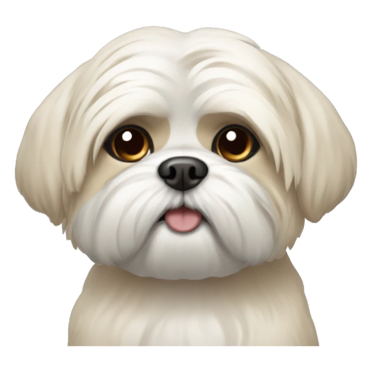 Cream shi Tzu with one eye sticker