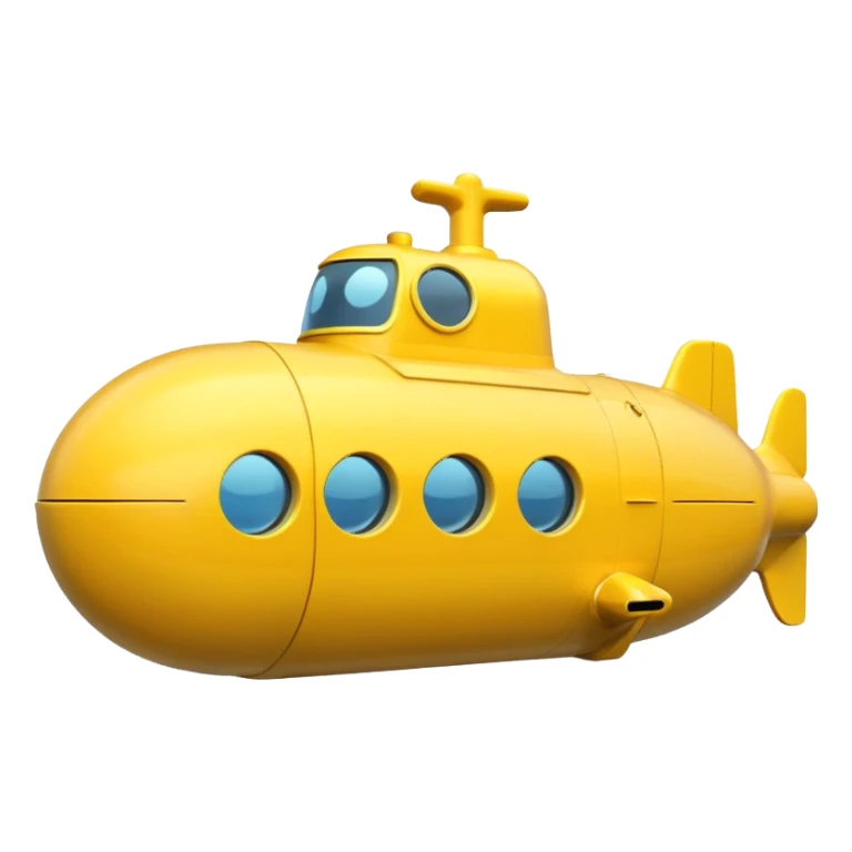 A bright yellow submarine with round windows and a tiny periscope.














 sticker