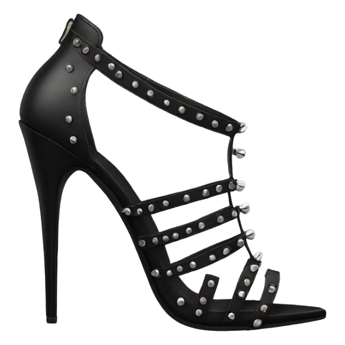 Black sting rivet heels  sticker