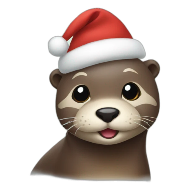 Christmas otter sticker