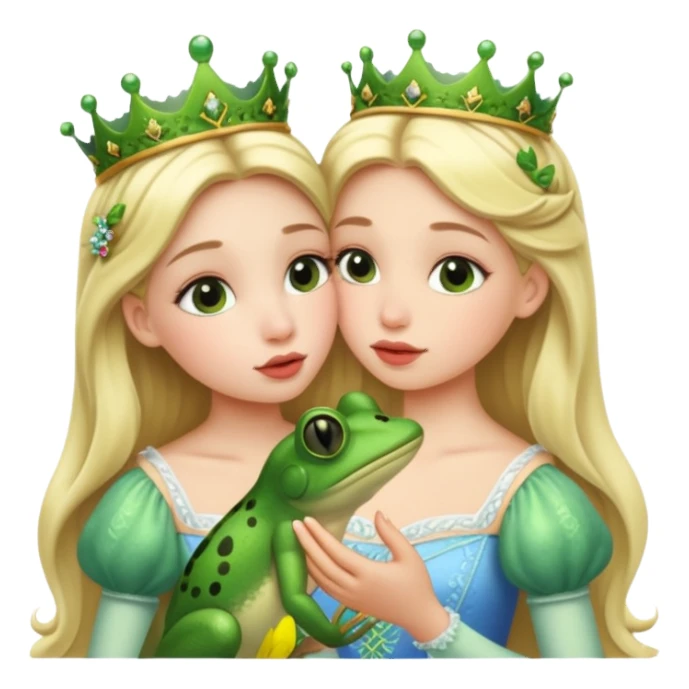 White Princess kissing frog sticker