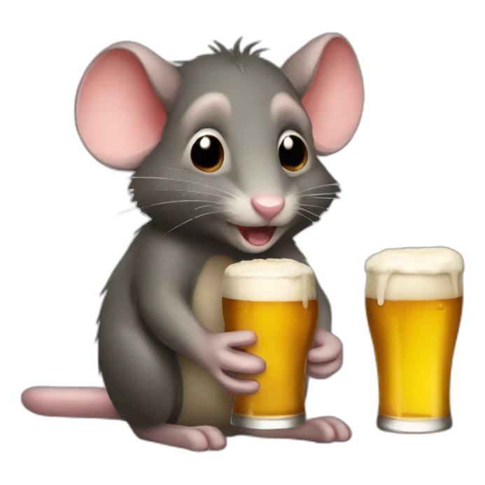 Ratón tomando cerveza sticker