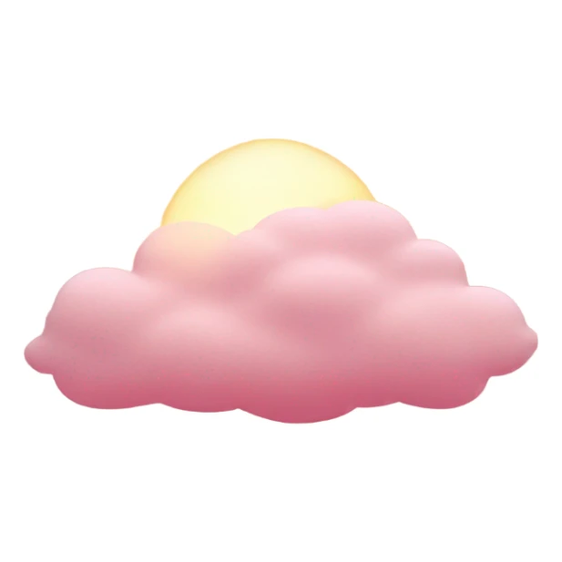 Pink sun behind detailed cloud sticker
