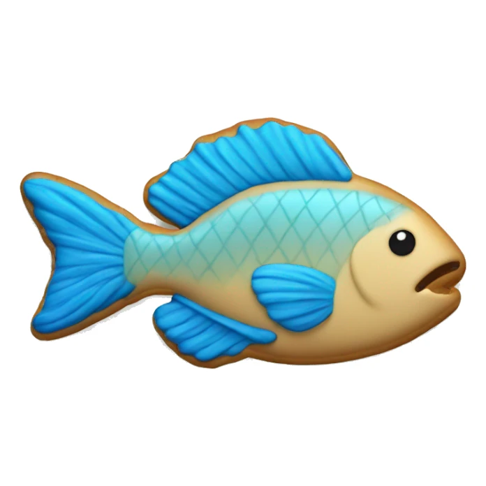 blue fish-shape cookie sticker