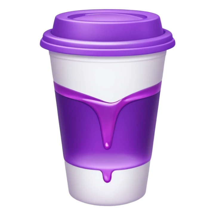 White solid paper cup filled with purple drank sticker