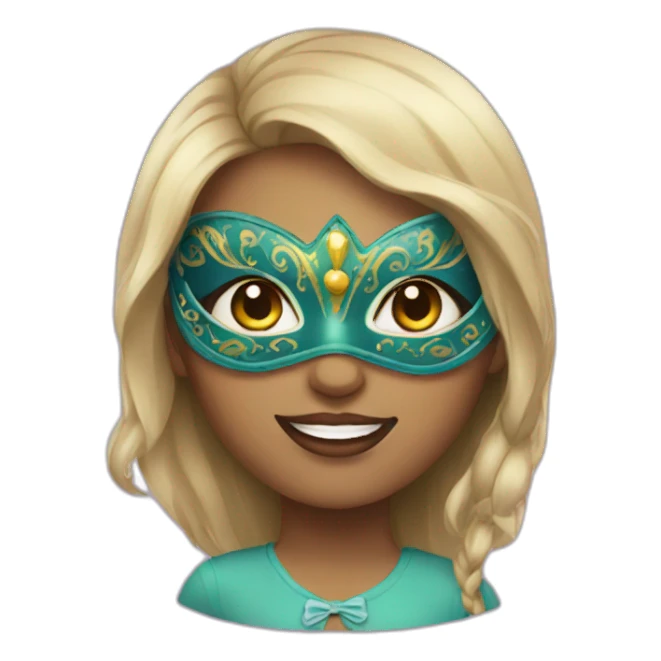 girl with carnival mask  sticker