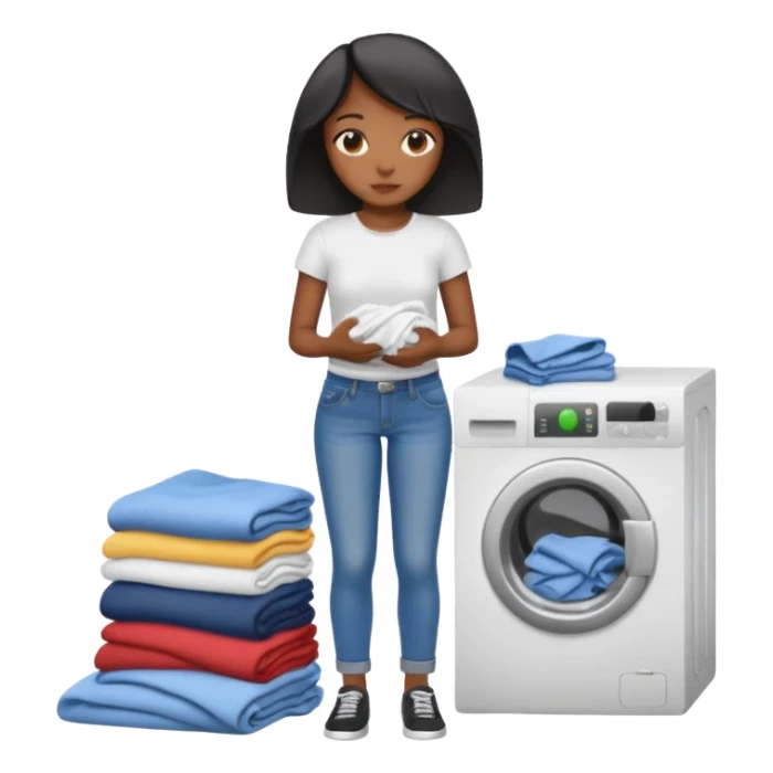 Black girl folding  sticker