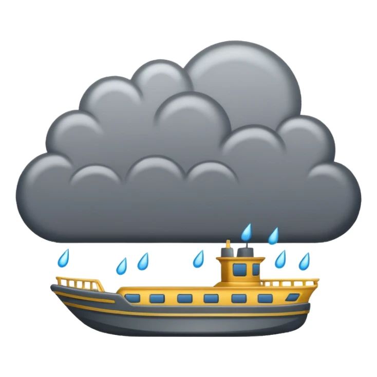 Rain cloud that sprinkles ferry boats sticker