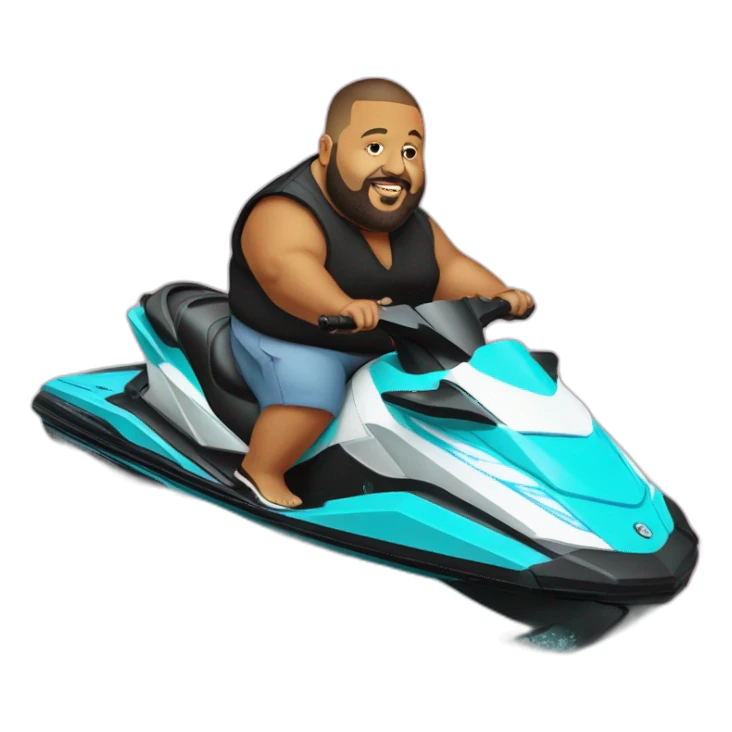 fat dj khaled on jetski sticker