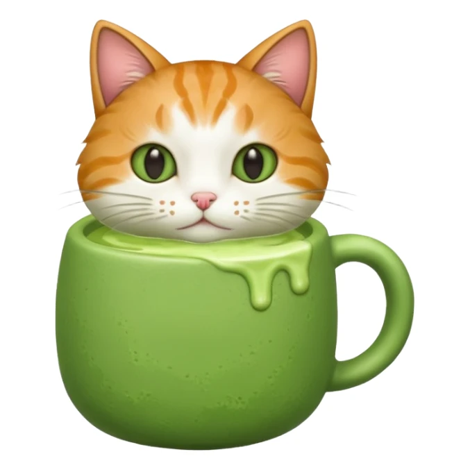 Cat drinks matcha sticker