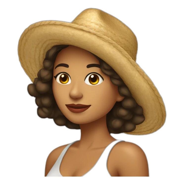 Mujer morena con sombrero  sticker