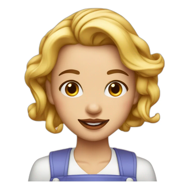 Cocinera rubia con labios pintados y pendientes de aro sticker