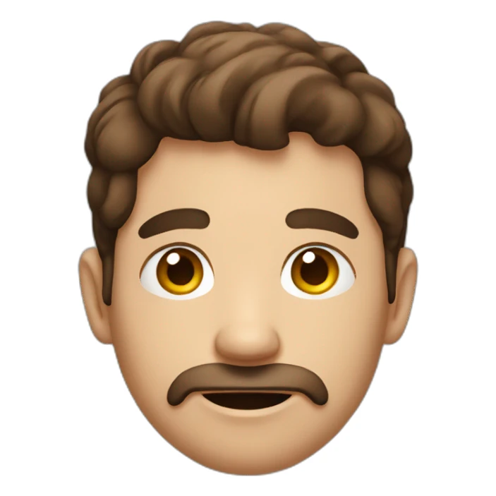 Brown haired Man with corona virus sticker