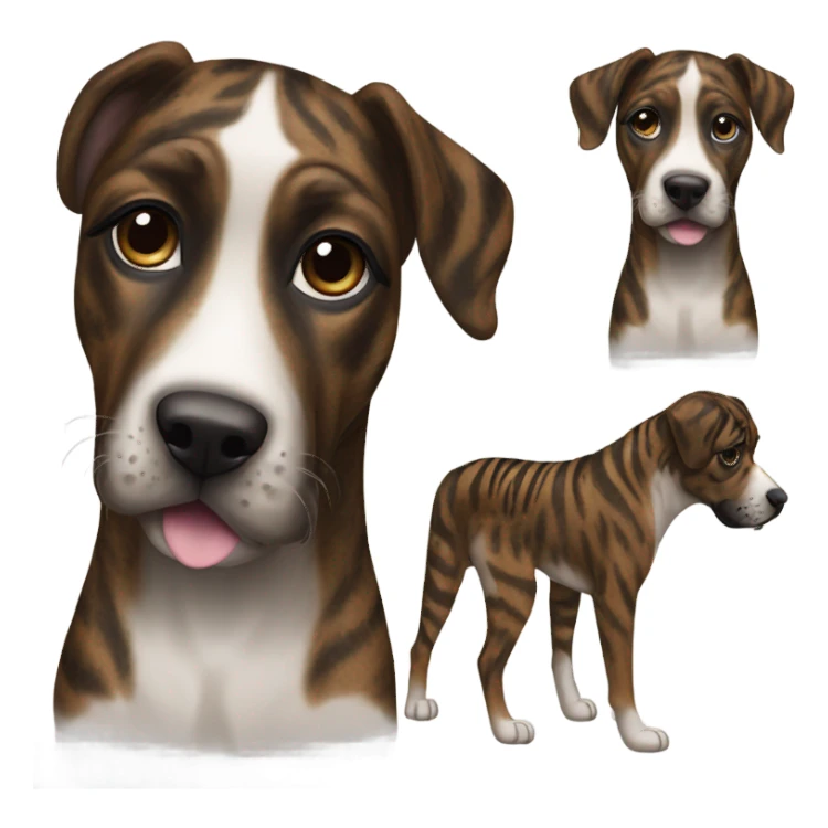 Mountain cur dark brindle tiger stripes sticker