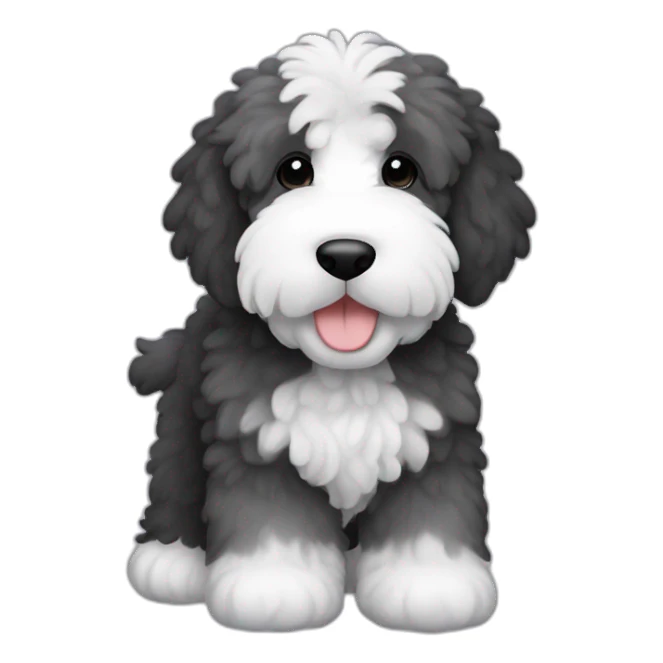 Sheepadoodle gray and black sticker
