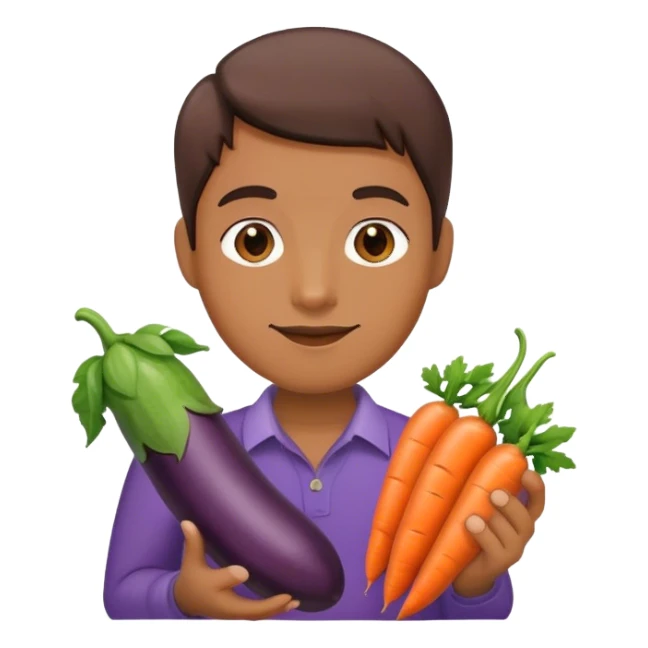 eggplant, cucumber, carrot, hanging sticker