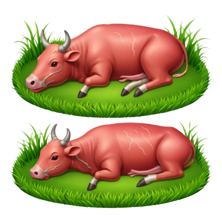 Мясные каркасы и светящаяся трава sticker