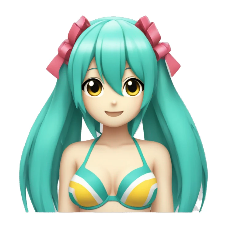 Hatsune miku posing in a bikini sticker