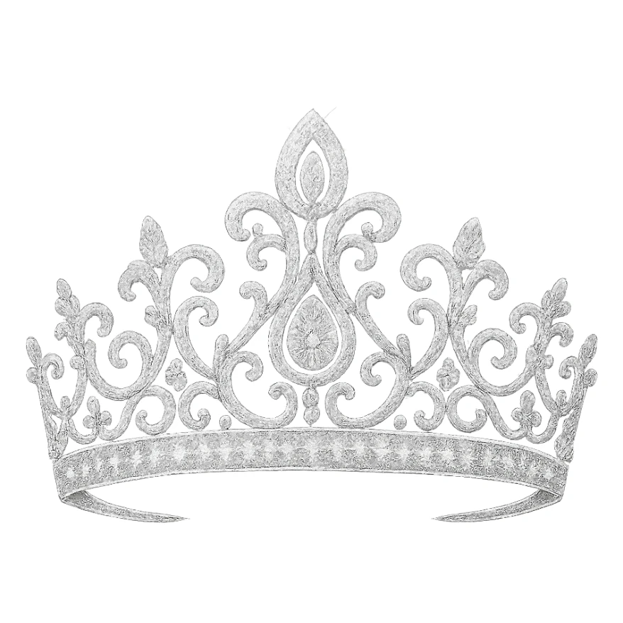 white sparkling tiara, no background sticker