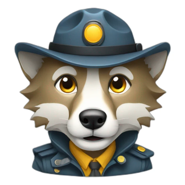 flat design wolf inspector sticker