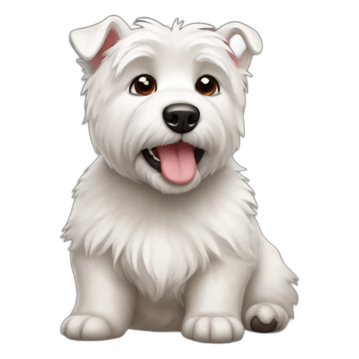 Perro westie oso panda sticker