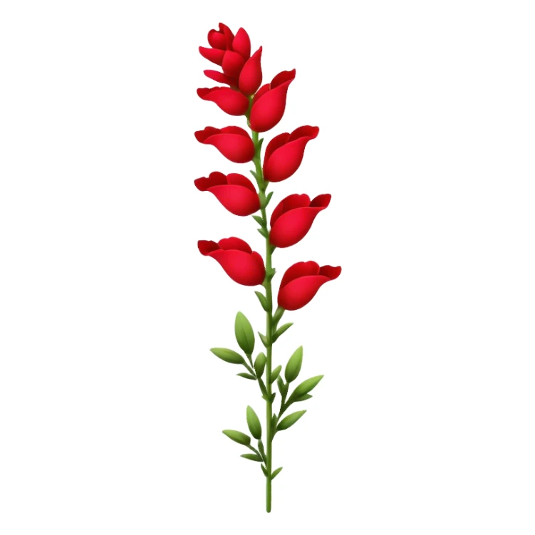 single red Snapdragon, straight stem sticker