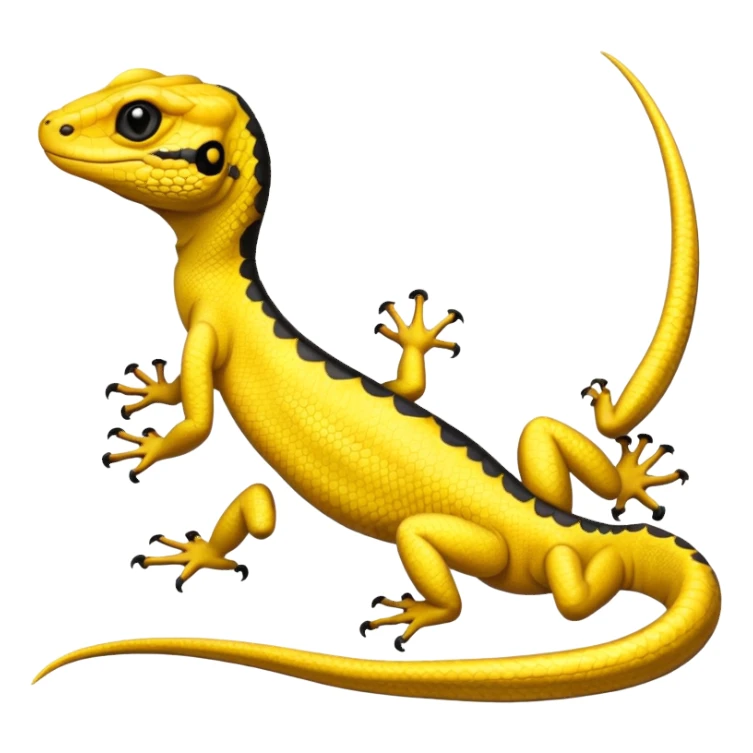Yellow lizard with black markings  sticker