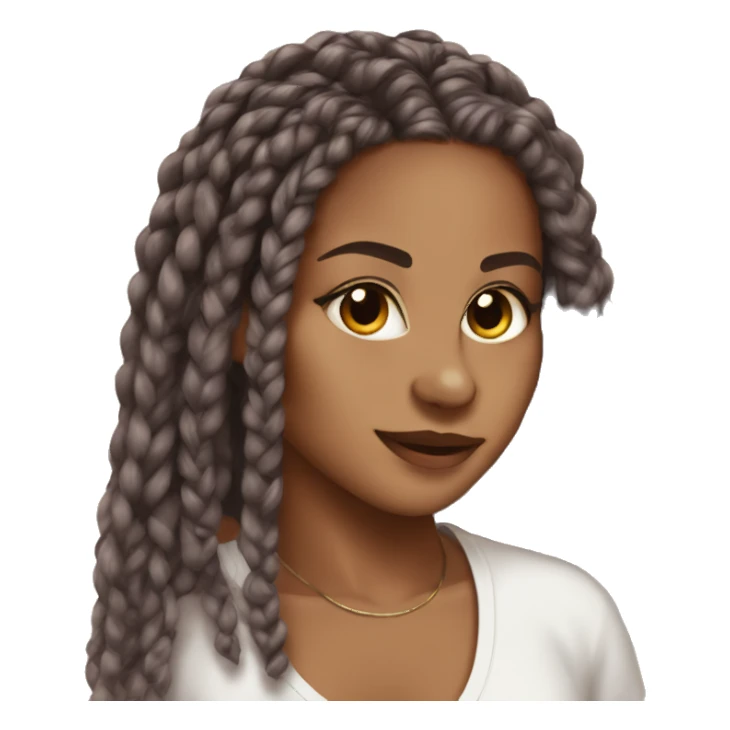 Brownskin, box braids  sticker