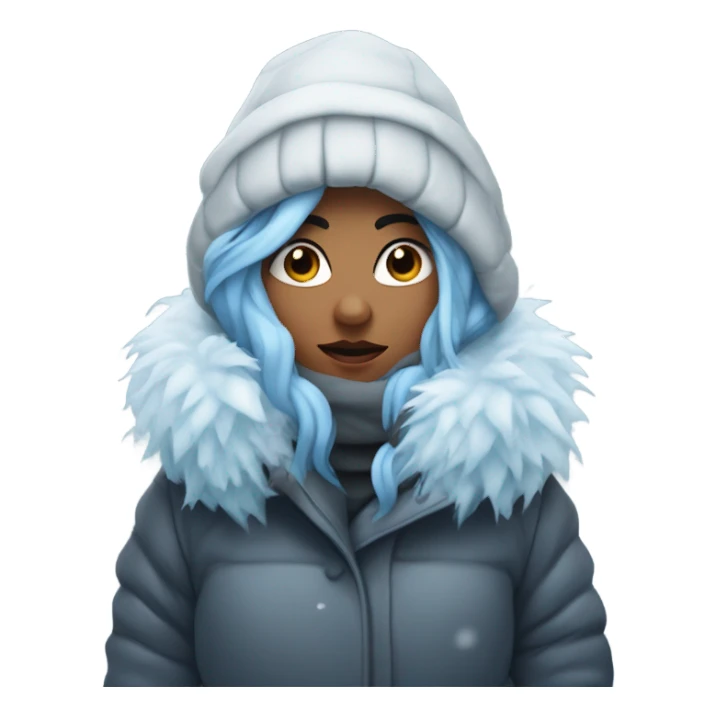 Girl frozen in cold sticker