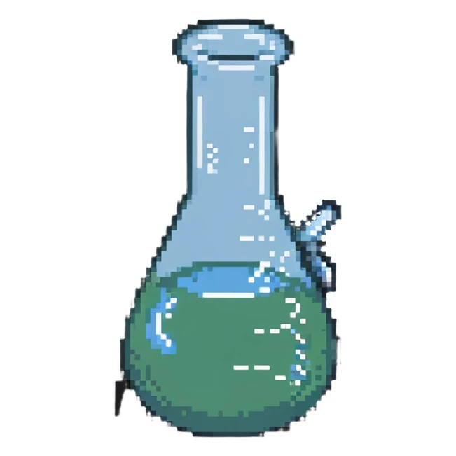 erlenmeyer flask with bubbling chemicals sticker